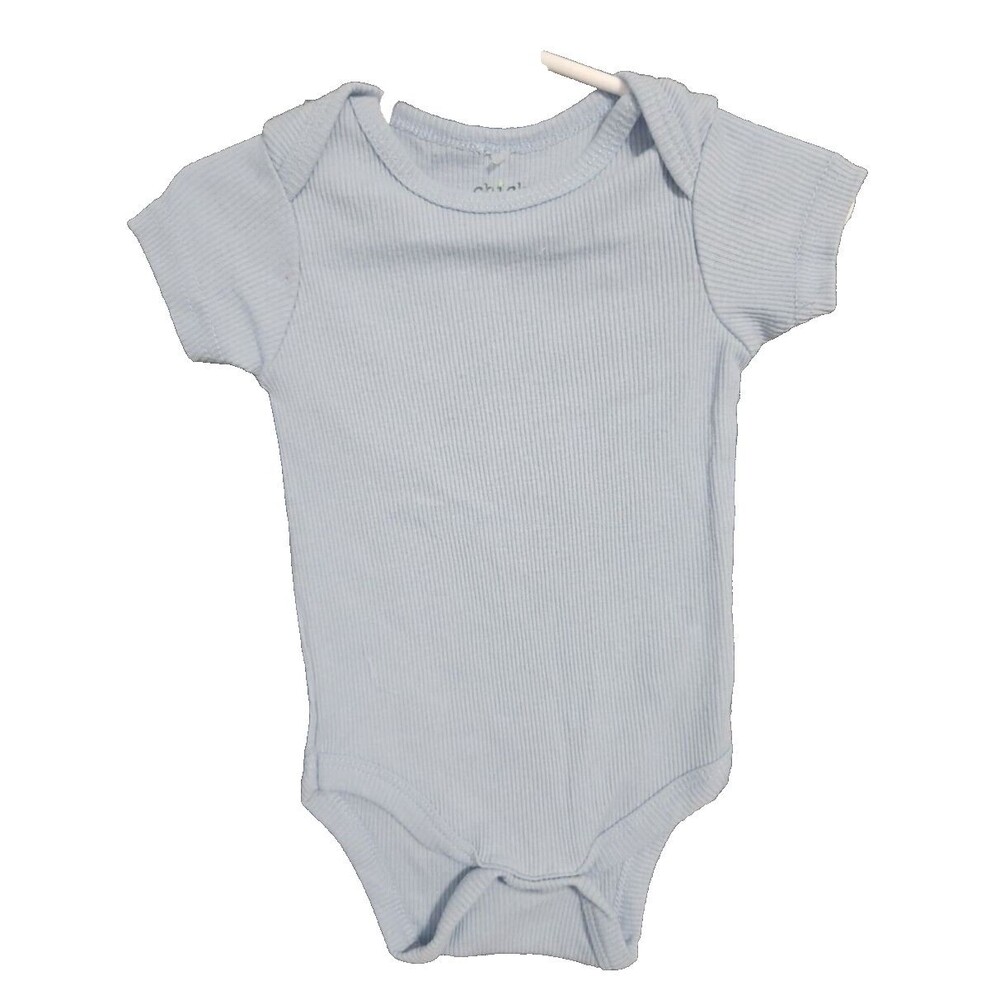 Chick Pea Sleeveless Ribbed Knit One Piece Bodysuit Girls Size 6-9 M Blue NWOT